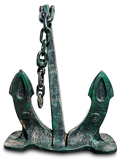 Anchor that has aged underwater.