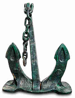 Anchor that has aged underwater. 